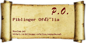 Piblinger Ofélia névjegykártya