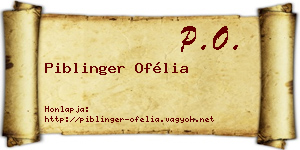 Piblinger Ofélia névjegykártya